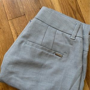 White House Black Market Gray & White Slim Trousers